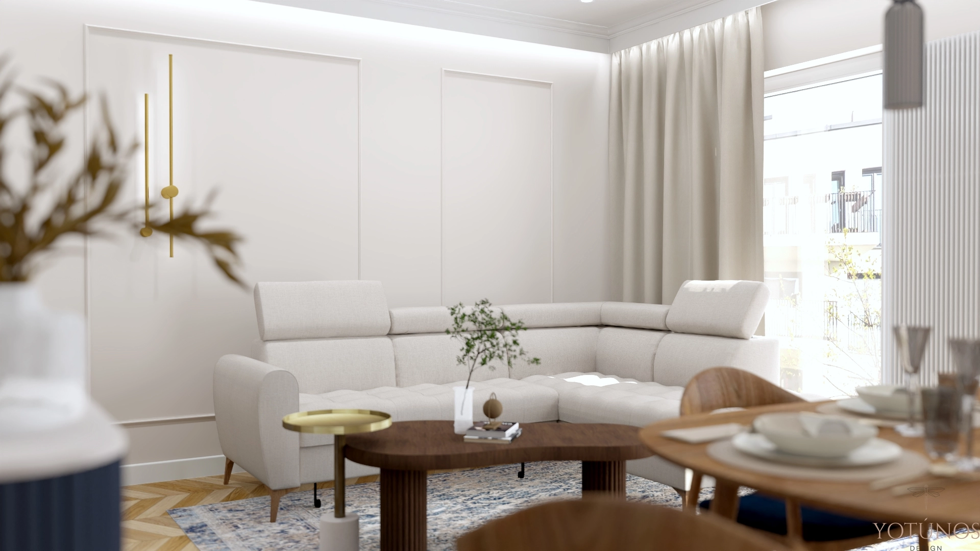 Elegancja w granacie – mieszkanie dla rodziny 2+1